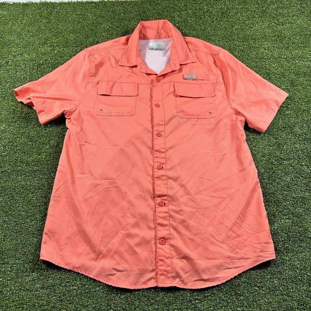 Ocean & Coast Youth Short Sleeve Fishing Shirt Pink XL
